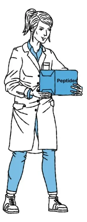 Wissenschaftlerin-mit-Peptides-Paket